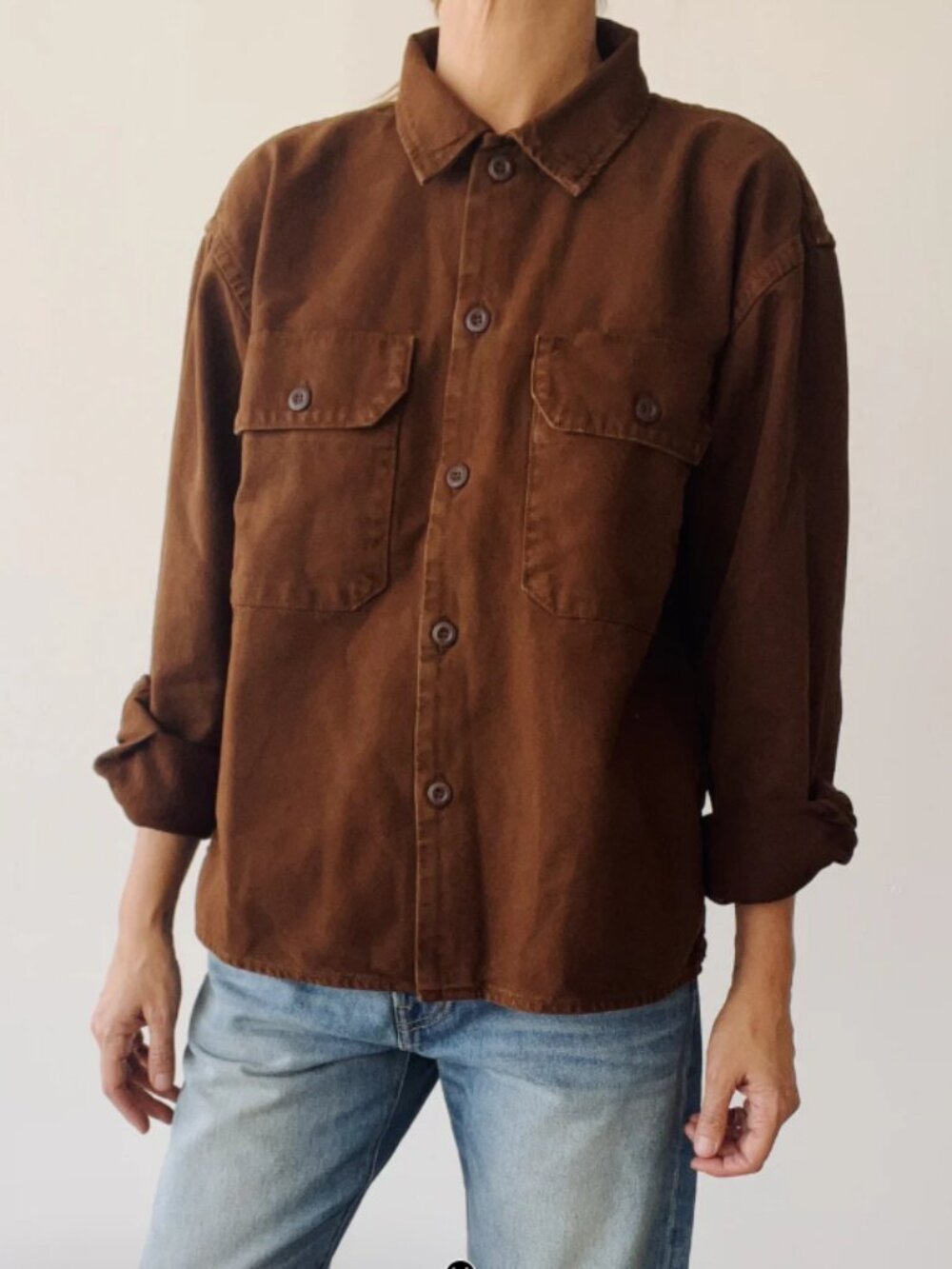 The Hey Gang Work Shirt/ Jacket, Brown , Size 0, NWT